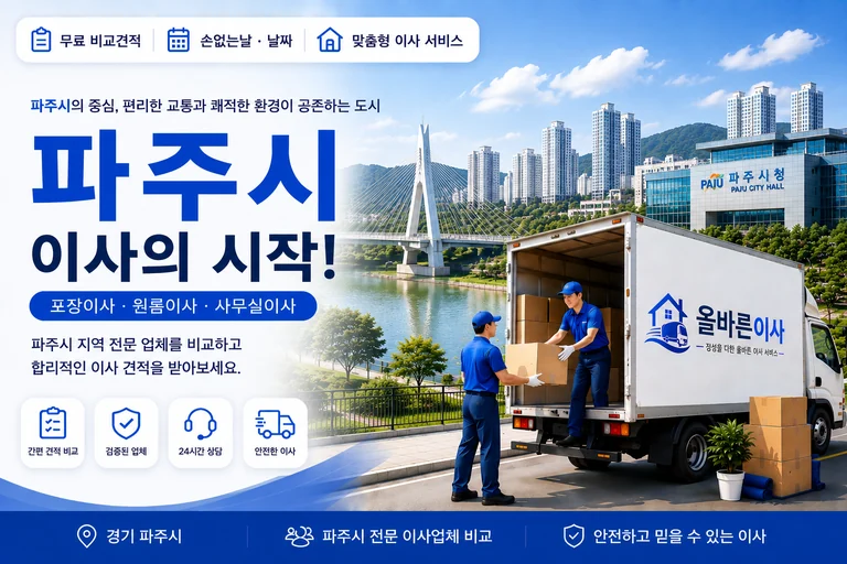 경기 파주시 이사 서비스 일러스트