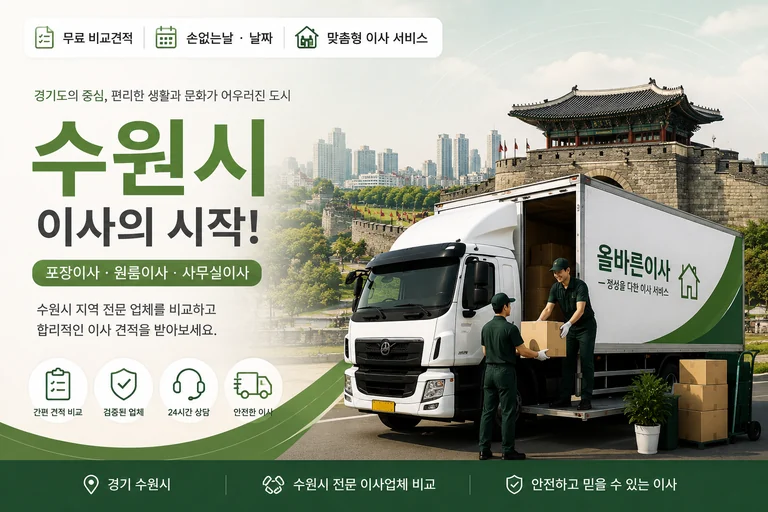 경기 수원시 이사 서비스 일러스트